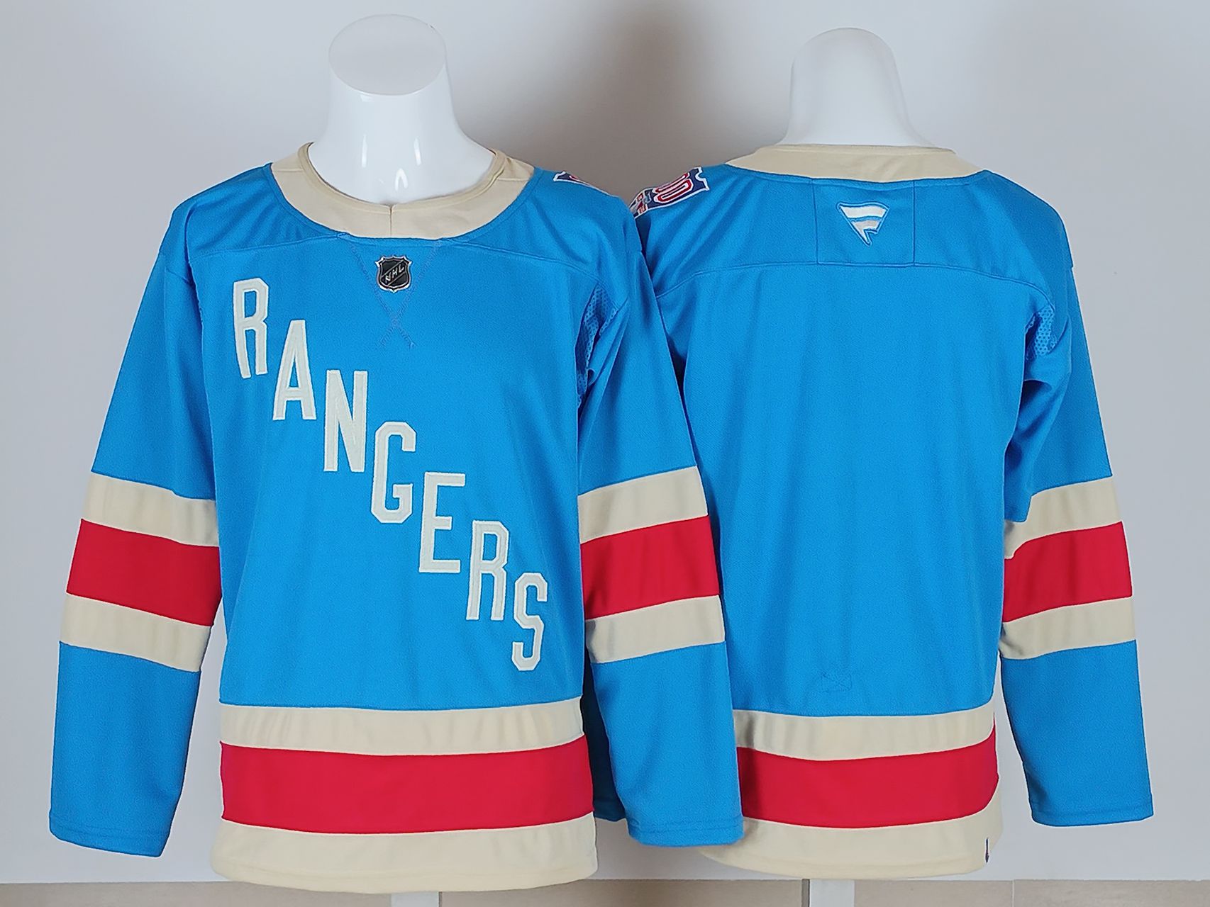 Men 2026 New York Rangers Blank Light Blue 100th NHL Jersey style 01->new york rangers->NHL Jersey